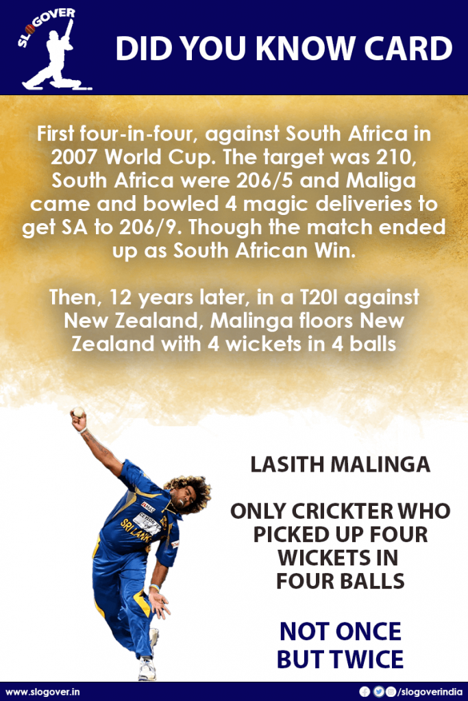 Lasith Malinga picked up four wickets in four balls - NOT ONCE BUT TWICE
