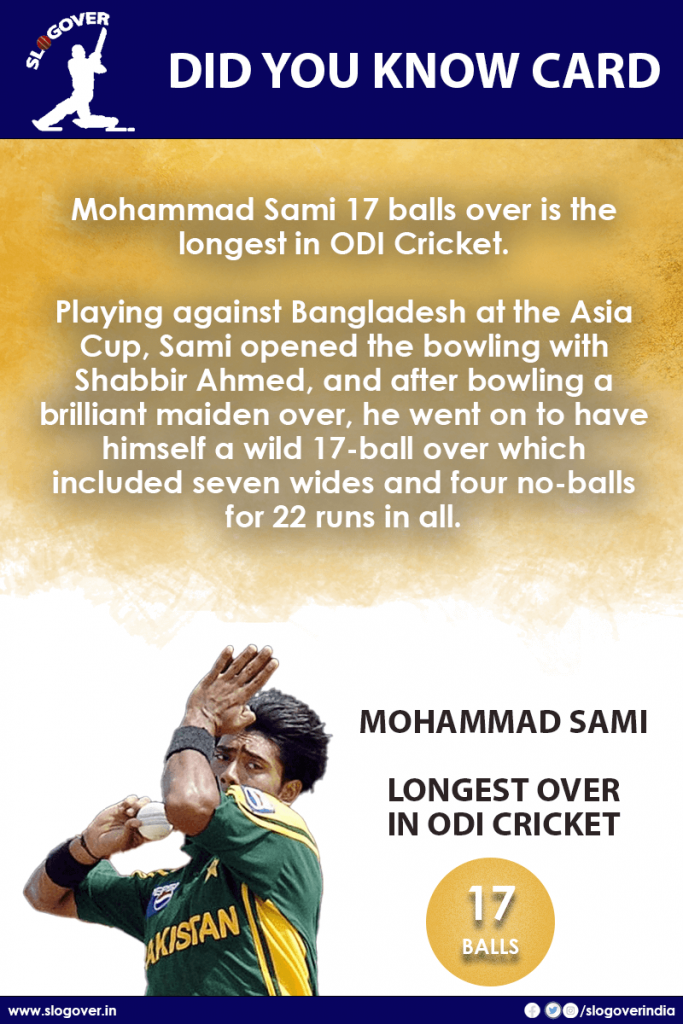 Mohammad Sami 17 balls over is the longest in ODI Cricket