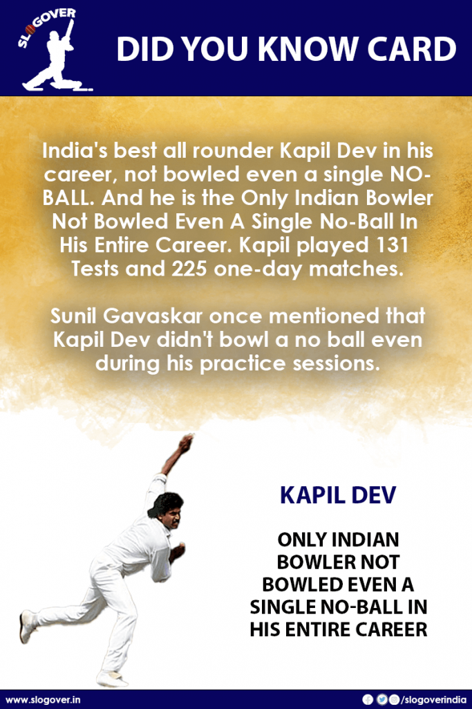 Kapil Dev, Only Indian Bowler Not Bowled Even A Single No-Ball In His Entire Career