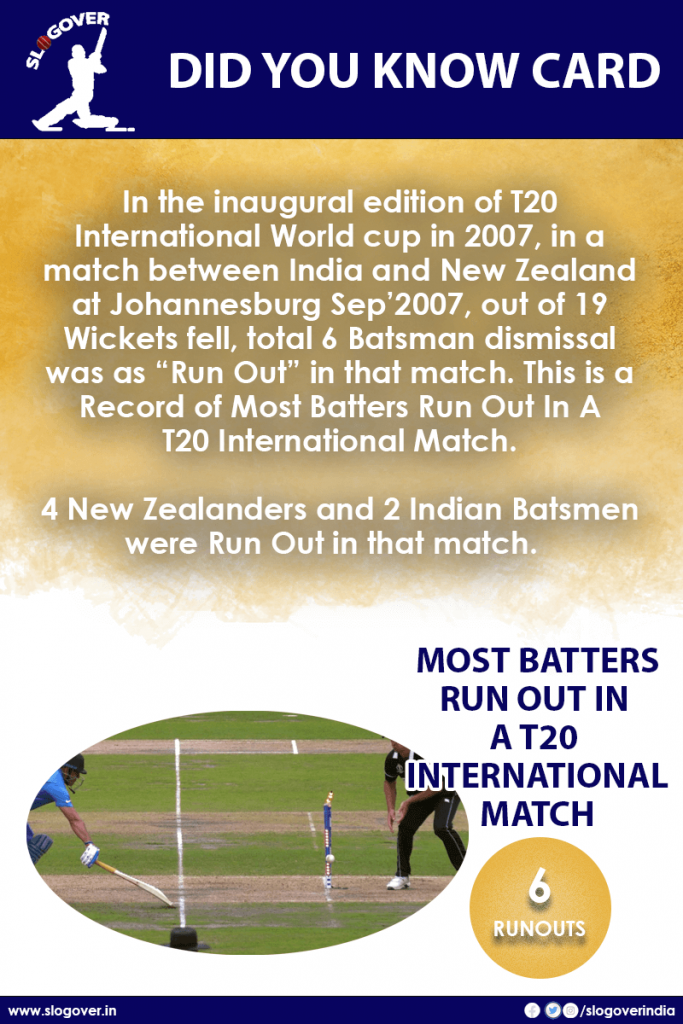Most Batters Run Out In A T20 International Match, Total 6 Runouts