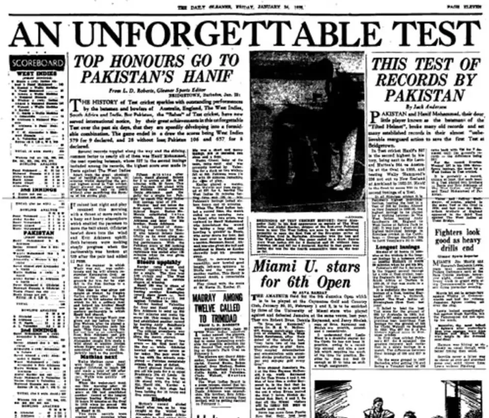 Biggest difference between a team's first and second innings is 551 runs recorded by Pakistan 3 Biggest difference between a team's first and second innings