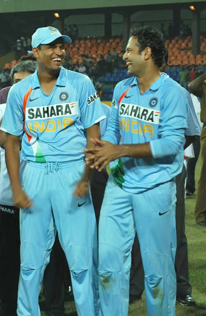 Yusuf and Irfan Pathan embrace after taking India to victory