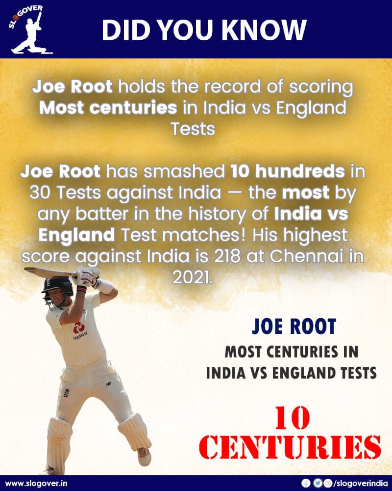 Most Hundreds in India vs England Test, Joe Root tops the list with 10 centuries 2 Most Hundreds in India vs England Test